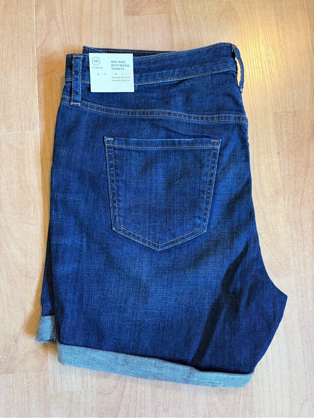 Universal Thread Dark Blue Denim Rolled-Hem Women's Shorts